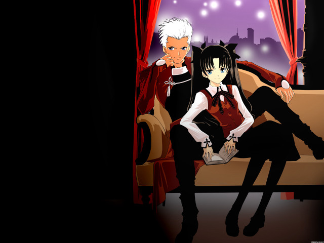 Man woman couch window cityscape free wallpaper - medium preview image