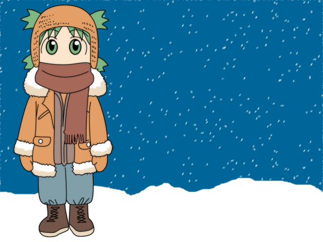Snowy winter girl aya goda free wallpaper - medium preview image