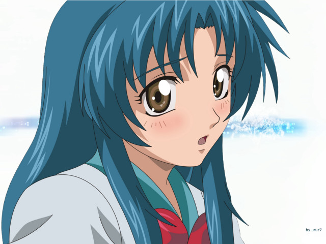 Anime girl blue hair snowflake free wallpaper - medium preview image
