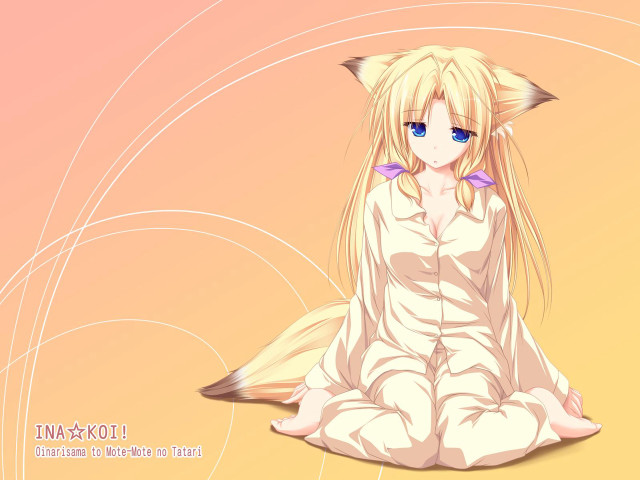 Anime girl blonde fox ears #3 free wallpaper - medium preview image