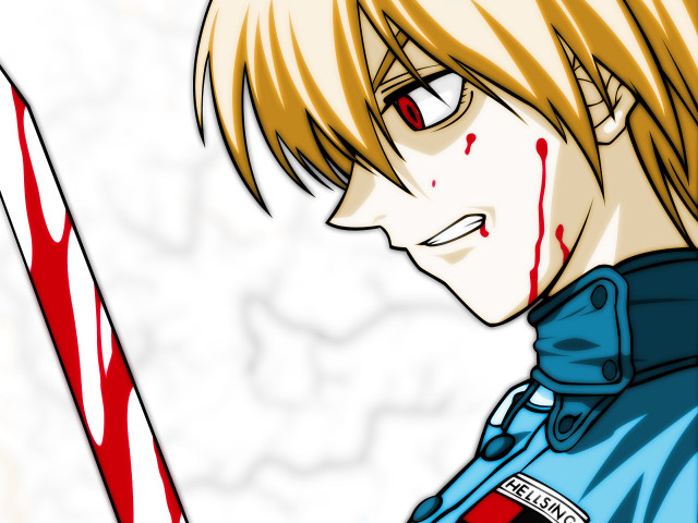 Man bloodied face striped stick free wallpaper - medium preview image
