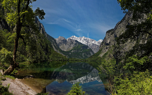 Lake mountains trees clear sky #3 free wallpaper - medium preview image