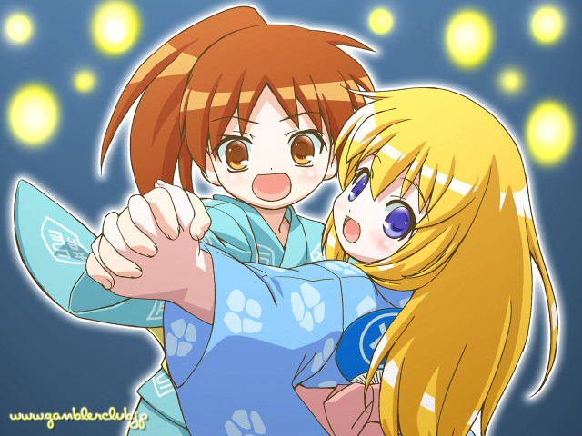 Anime couple hugging blue background #5 free wallpaper - medium preview image