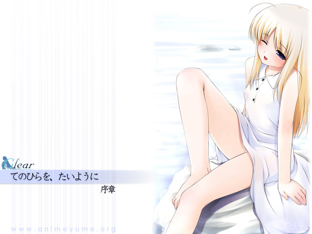 Woman white dress sitting rock free wallpaper - medium preview image