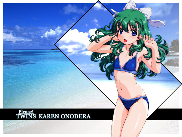 Girl beach bikini blue sky free wallpaper - medium preview image