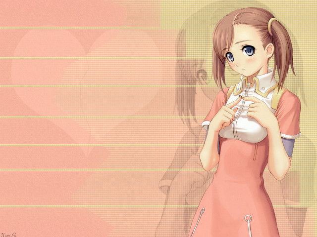 Girl pinkdress whiteobject heart yayoi free wallpaper - medium preview image