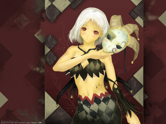 Gothic anime woman cat clock free wallpaper - medium preview image