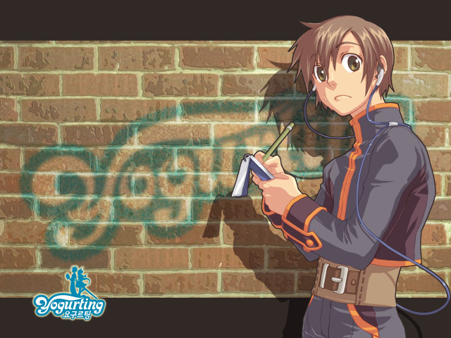 Cedric seaut blue jacket brick free wallpaper - medium preview image