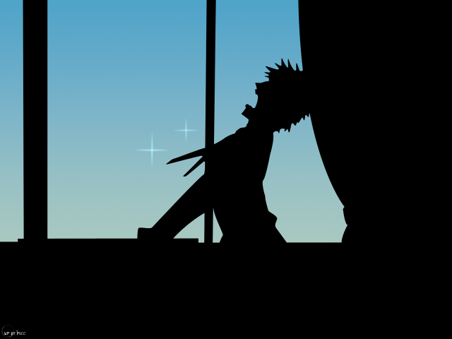 Silhouette man window knife outdoors free wallpaper - medium preview image