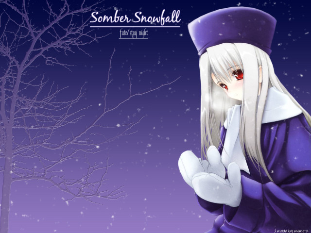 Long white hair purple outfit free wallpaper - medium preview image