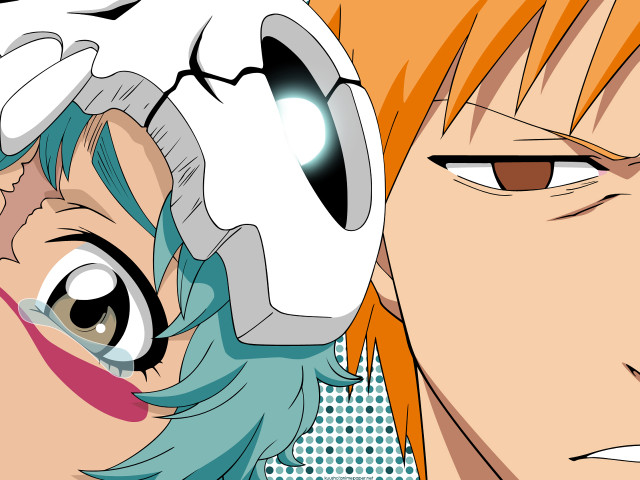 Anime couple colorful hair makeup free wallpaper - medium preview image