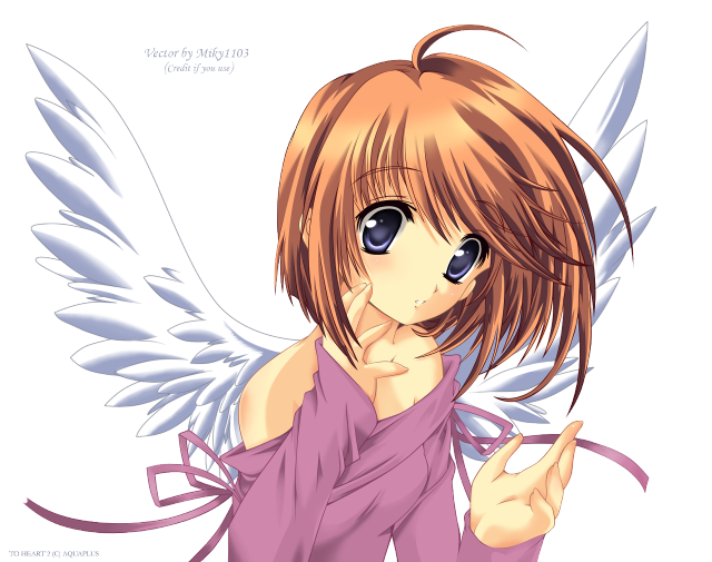 Girl angel wings anime blush free wallpaper - medium preview image
