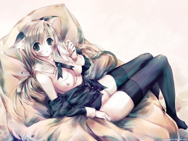 Woman cat lying anime fox free wallpaper - medium preview image