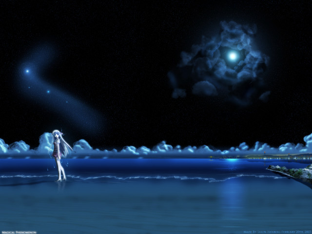 Moonlit beach night astral aya free wallpaper for desktop - medium preview image