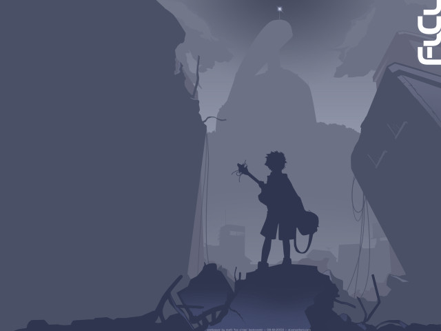 Silhouette person rock guitar city free wallpaper - medium preview image
