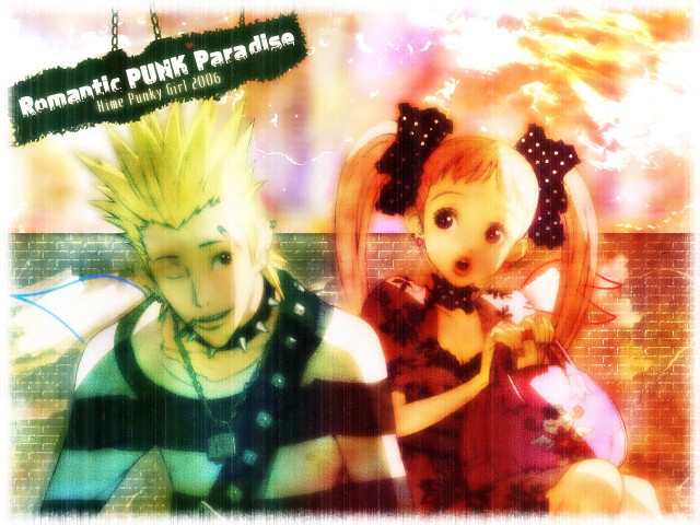 Anime couple brick wall gothic free wallpaper - medium preview image
