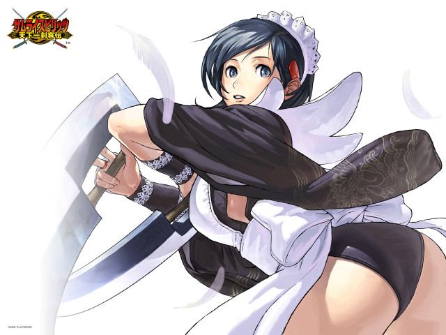 Woman black white sword angel free wallpaper - medium preview image