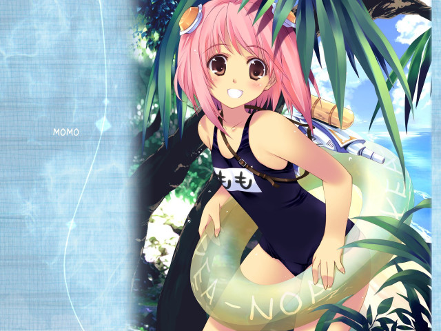 Girl bathing suit pool banana free wallpaper - medium preview image