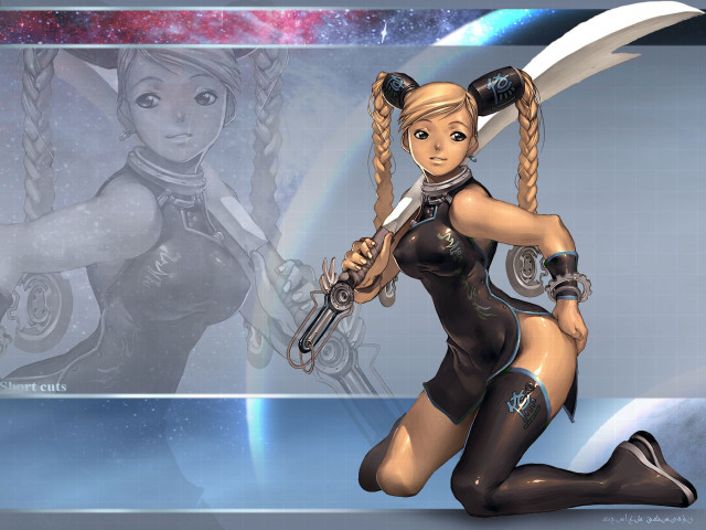Woman gun sword space bravely free wallpaper - medium preview image