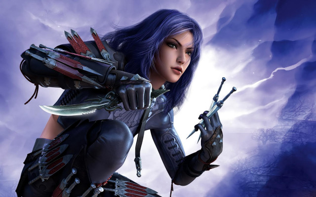 Woman sword holding weapon strong free wallpaper - medium preview image