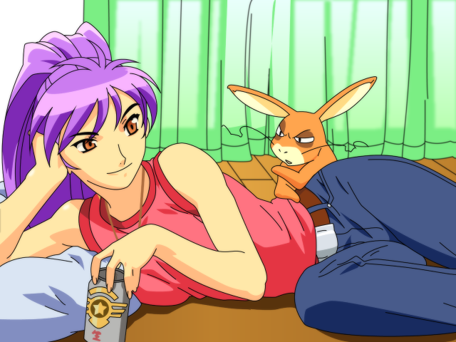 Eizan kikukawa rabbit green curtain free wallpaper - medium preview image