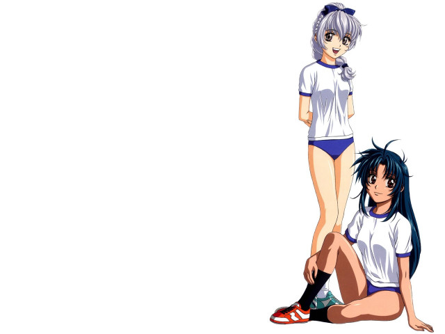 Anime couple white background buruma free wallpaper - medium preview image