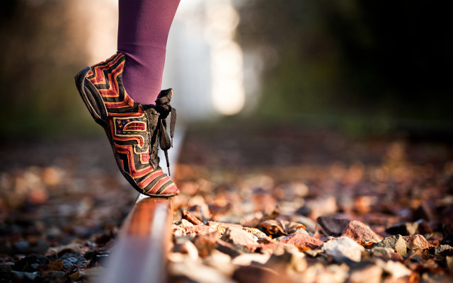 Colorful shoes walking leaves rocks free wallpaper - medium preview image