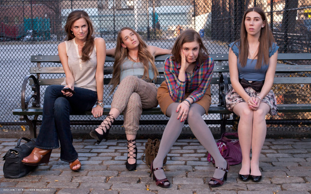 Four girls park bench feminist free wallpaper - medium preview image