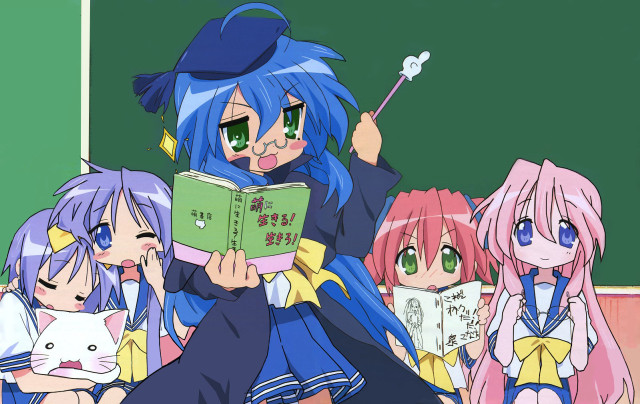 Anime girls blackboard rayonism kyoto free wallpaper - medium preview image