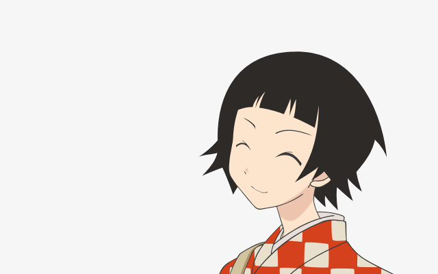 Ayako checkered kimono closed eyes free wallpaper - medium preview image