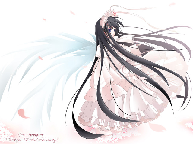 Angelic gothic woman flower petal free wallpaper - medium preview image