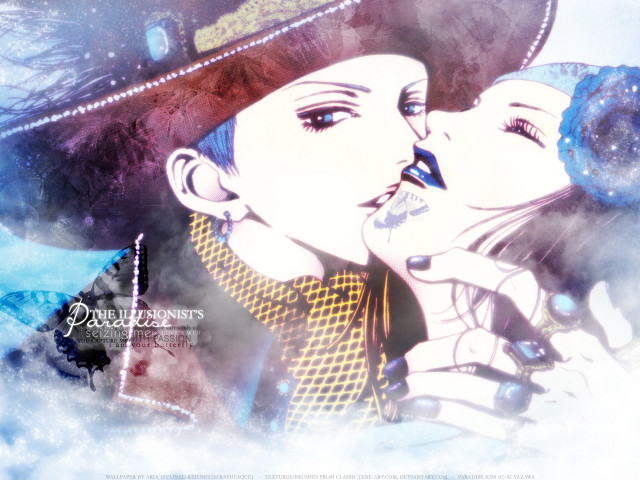 Kissing couple snow gothic anime free wallpaper - medium preview image