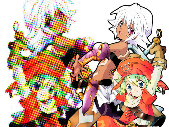 Cartoon characters swords hair costumes free wallpaper - medium preview image