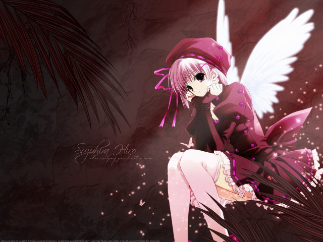 Pink haired girl angel wings #2 free wallpaper - medium preview image