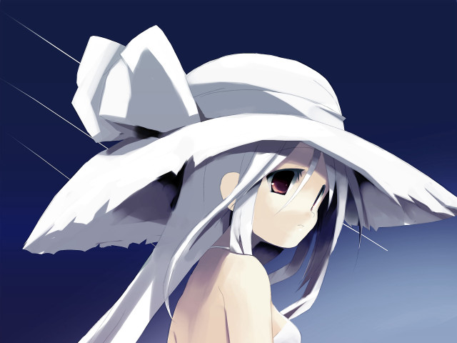Woman hat longhair blue sky free wallpaper - medium preview image
