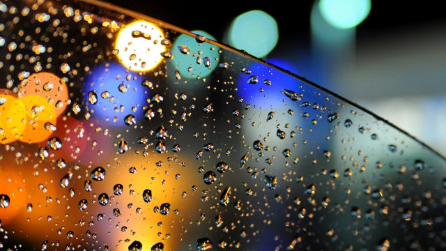 Rainy window city bubbles moon free wallpaper - medium preview image