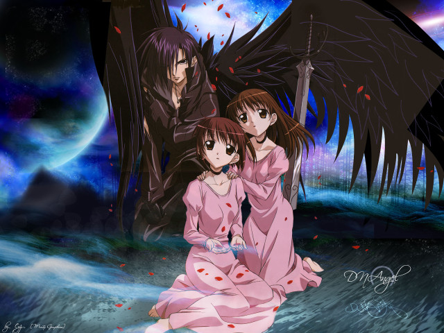 Anime couple water bird blood free wallpaper - medium preview image