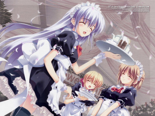 Anime girls hats dresses cake free wallpaper - medium preview image