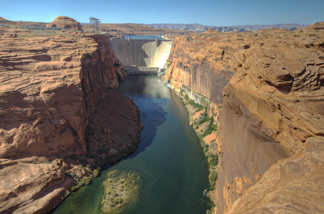 River canyon bridge desert mountains free wallpaper - medium preview image