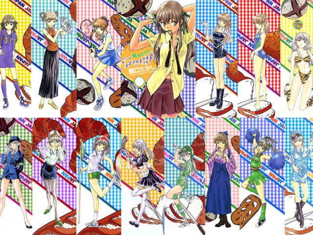 Anime girls various outfits colorful free wallpaper - medium preview image