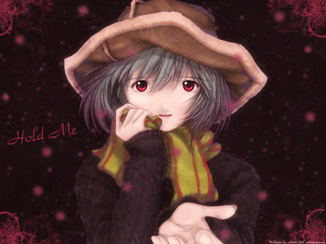 Girl hat scarf cat anime free wallpaper - medium preview image