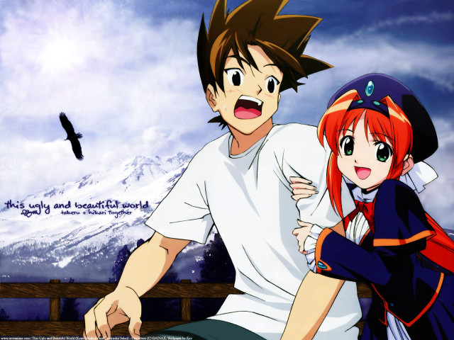 Man woman bench mountain bird free wallpaper - medium preview image