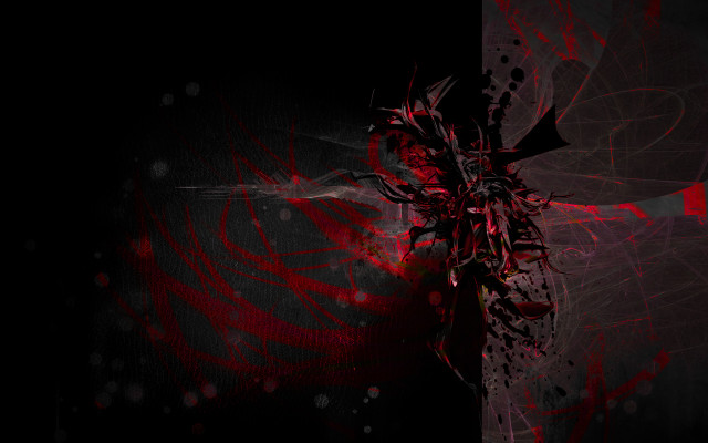 Red black abstract flower glowing free wallpaper - medium preview image