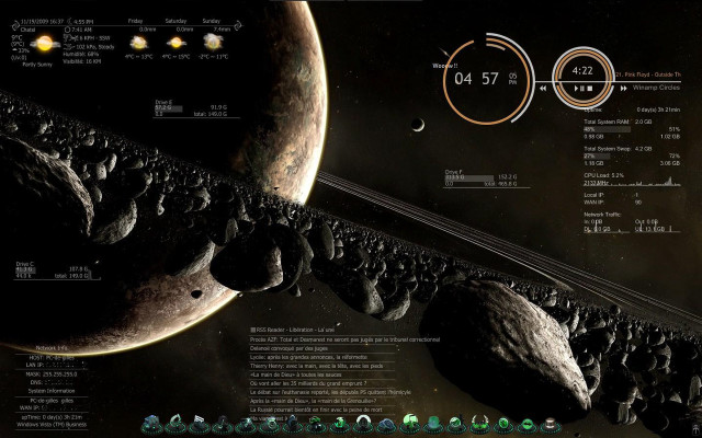 Computer screen space station planets free wallpaper - medium preview image