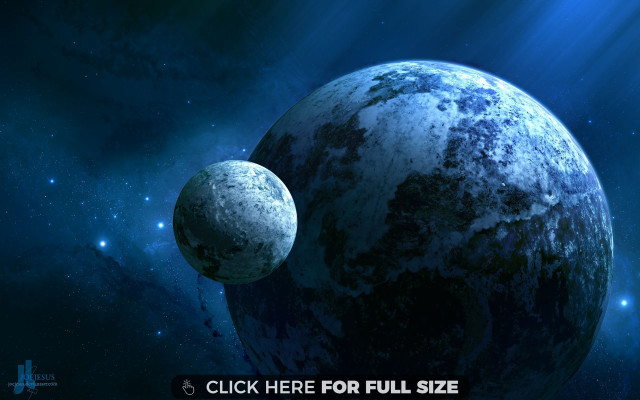 Space planet moon stars aurora #4 free wallpaper - medium preview image