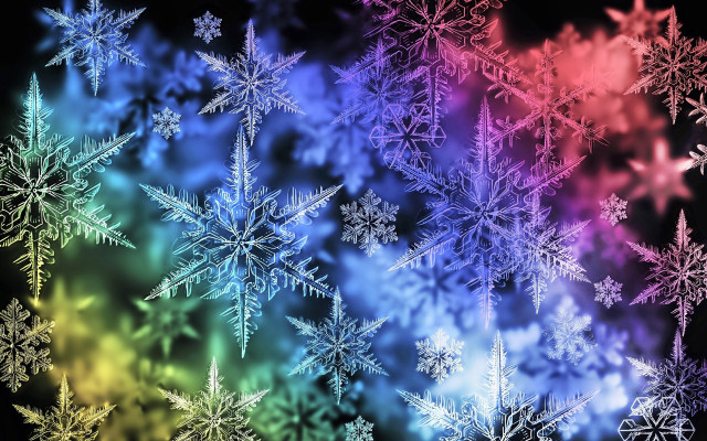Multicolored snowflake background christmas fireworks free wallpaper - medium preview image