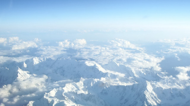 Mountain range airplane window blue #6 free wallpaper - medium preview image