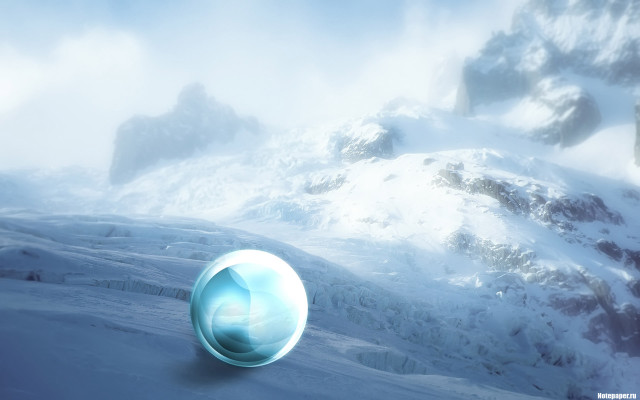 Blue float over snow mountains free wallpaper - medium preview image