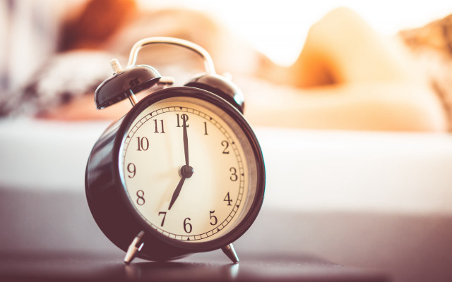 Black alarm clock table cat free wallpaper - medium preview image