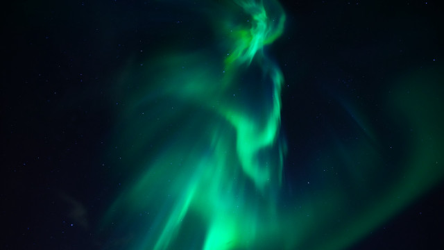 Aurora borealis building clock cityscape free wallpaper - medium preview image